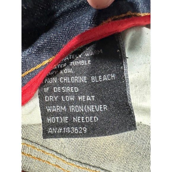 Encrypted Supply Co Mens Distressed Patchwork Straight Leg Blue Jeans 37x32 - Picture 11 of 16